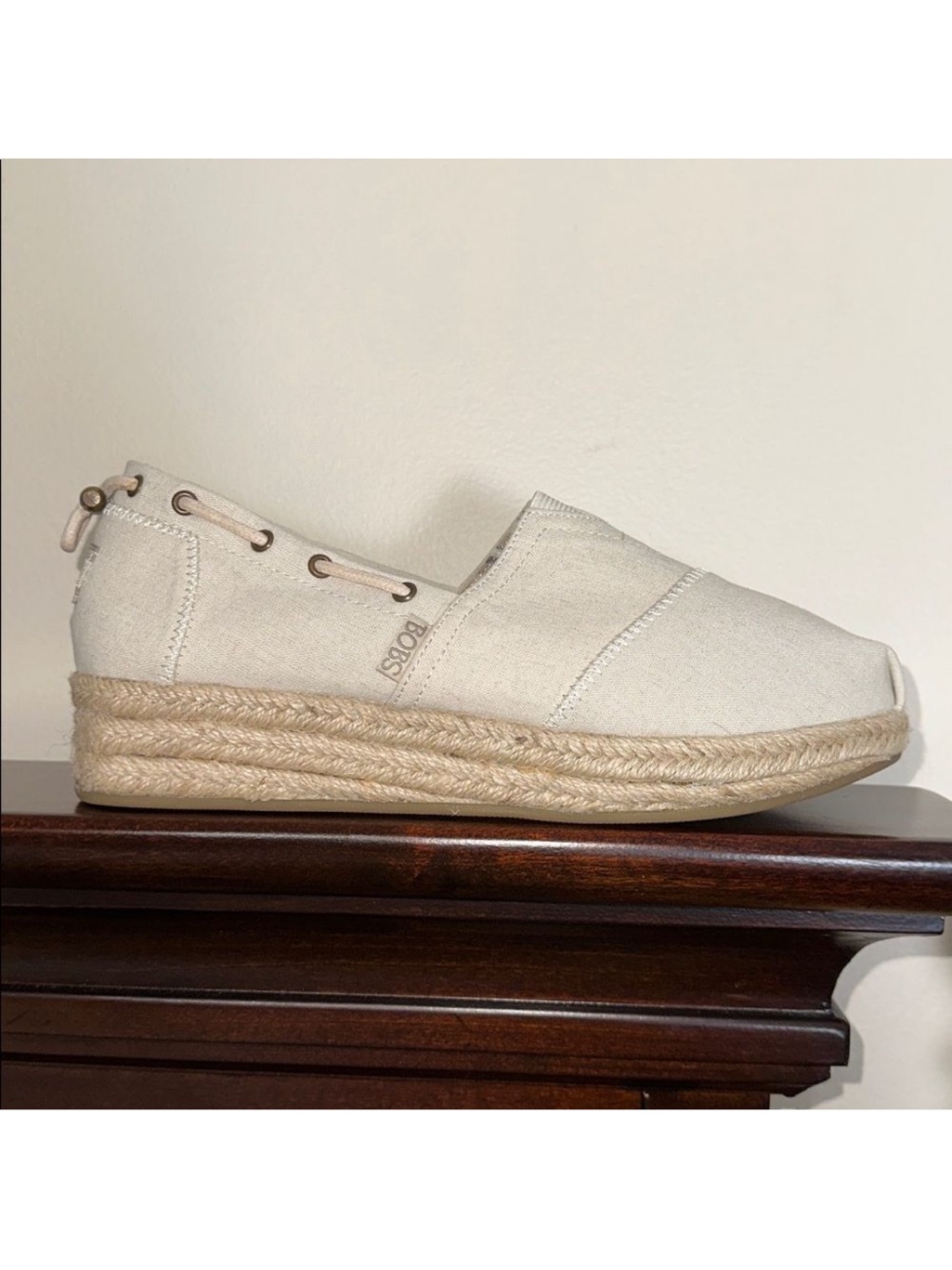 Bobs95 Sketchers Memory Foam Linen Canvas Slip On Yacht Master Espadrille